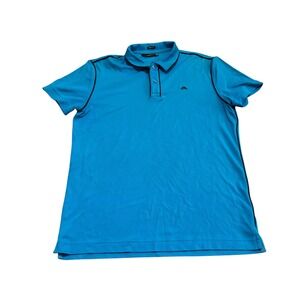 J.Lindeberg Tomi Regular Fit-Lux Piquet Polo Shirt Mens Medium Blue GMJT00360